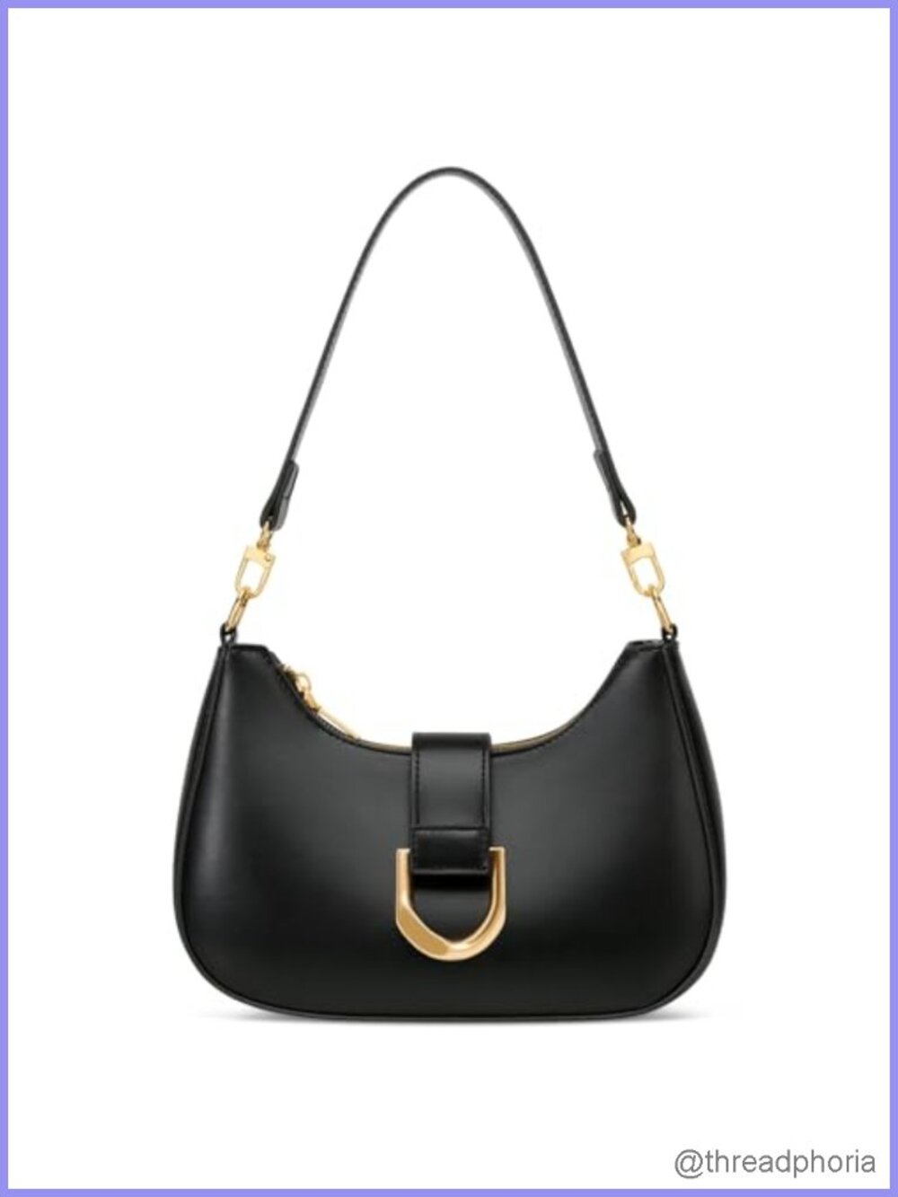 Women's Crescent Shoulder Bag Small Vegan Leather Purse Crossbody Chain Strap
